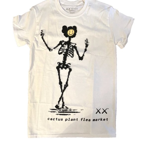 KAWS X Cactus Plant Flea Market T-Shirt White (KAWS-SS05) Men's Size S - Picture 1 of 3